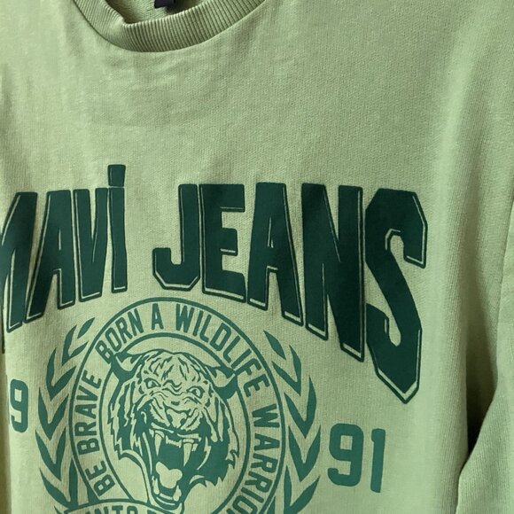 Mavi Jeans Sweatshirt Mens XL Green Tiger Graphic Pullover - Picture 4 of 8